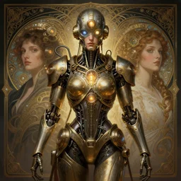 symmetry!! portrait of steampunk cyborg, sci - fi, glowing lights!! intricate, elegant, highly detailed, digital painting, artstation, concept art, smooth, sharp focus, illustration, art by artgerm and greg rutkowski and alphonse mucha, 8 k