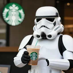 stormtrooper drinking starbucks