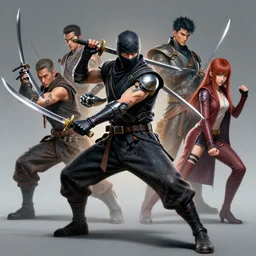 combat ninja cyborg wielding katanas designed by jony ive, painted by michael whelan and gilbert williams and evgeny lushpin and artgerm and alena aenami, highly detailed, artstation