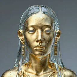 sculpture made of water, portrait, future, shaman, gold, close up, harper's bazaar, vogue, magazine, insanely detailed and intricate, concept art, ornate, luxury, elite, elegant, trending on artstation, by ruan jia, by Kenneth Willardt, by ross tran, by WLOP, by Andrei Riabovitchev,