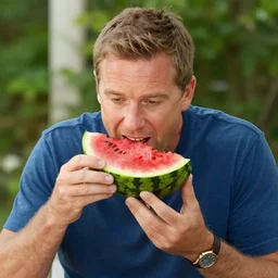 jim cramer eating a watermelon