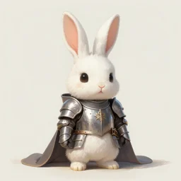 a cute white rabbit knight, digital painting by Ross Tran and Mark Ryden, cute and lovely, high detail, nursery poster