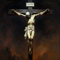 alien crucifixion.painting by frank frazetta