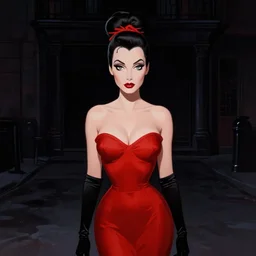 dark street femme fatal noir jessica rabbit red dress, character portrait, sharp, digital matte painting, art by luis royo, greg rutkowski, wlop, dramatic lighting, trending on artstation
