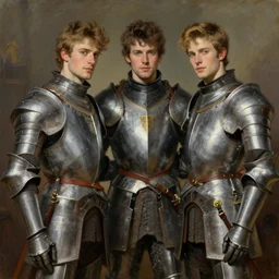 attractive gay knights in camelot. highly detailed painting by gaston bussiere, craig mullins, j. c. leyendecker
