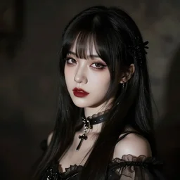 beautiful Goth Japanese girl