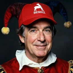 closeup portrait of whimsical conniving ted cruz wearing a red maga cap, court jester in renaissance era,, masterpiece, by donato giancola and greg rutkowski and wayne barlow and zdzisław beksinski, high contrast, realistic face