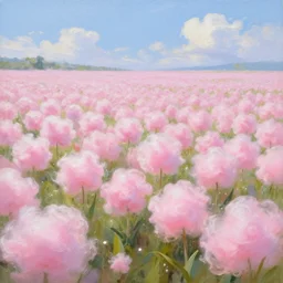 a sparkly cotton candy land, landscape painting