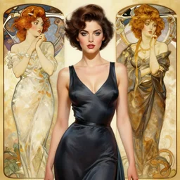 modern woman | hyperrealistic | feminism | digital painting | trending on artstation | pinup portrait | clean | illustration | dressed | unreal engine 5 | 8 k resolution | by greg rutkowski alphonse mucha gustav klimt and mel ramos = n 9