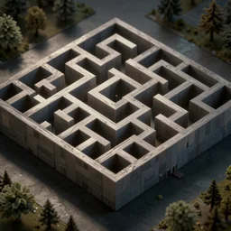 wimmelbilder maze made of miniature cubicles, isometric, octane render, unreal engine