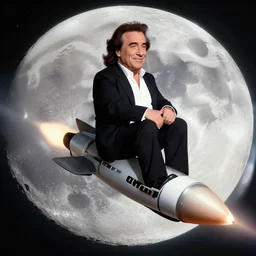danny devito riding a rocket to the moon