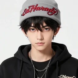 ed hardy as an anime character, realistic, photography, detailed, 8 k, close - up, studio lighting