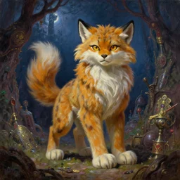proud and mighty anthro lynx girl fursona adventurer with fluffy fur and big floofy feet is hunting for treasures in the grimdarkest dungeon depths, enchanted magical fantasy cyberpunk. oil painting, by james gurney, dan mumford, wayne reynolds, ron spencer, gustave dore