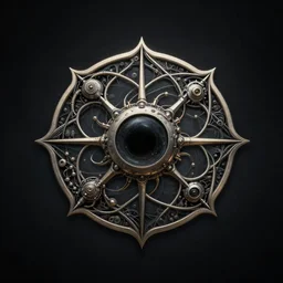 a company logo, neural network, black hole, gravity, mechanical, robotic, fantasy, centered, dark background, dark mode, fantasy, intricate, elegant, highly detailed, centered, dark, smokey, digital painting, artstation, concept art, smooth, sharp focus, illustration, art by artgerm and greg rutkowski and alphonse mucha