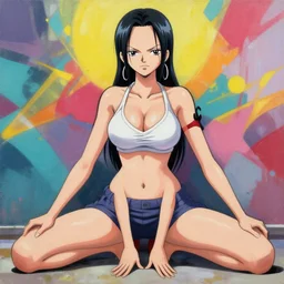 nico robin spreading legs, medium shot, symmetrical, organic painting, sunny day, matte painting, bold shapes, hard edges, street art, trending on artstation, by huang guangjian and gil elvgren and sachin teng