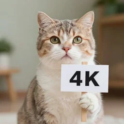 cute cat holding a sign, photograph, 4k