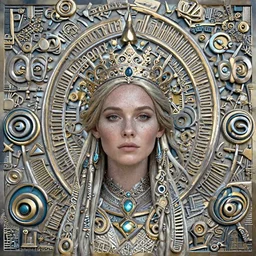 portrait head shot photo of a real-life beautiful nordic queen, highly detailed, 8k, award winning, volumetric lighting