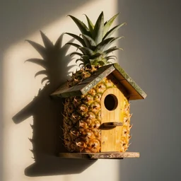 pineapple bird house, surrealism