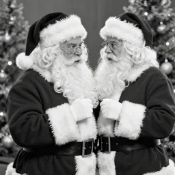 Santa fighting in the war on Christmas, war photography, Pulitzer prize winning, black and white, detailed, 4k