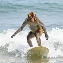 monkey surfing