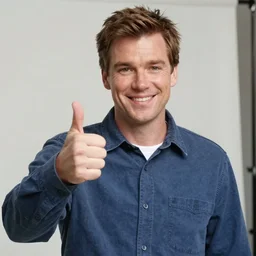 noho Hank holding a thumbs up