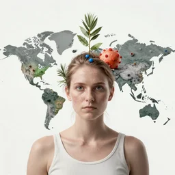 portrait of worldwide diseases if they're was a human, 8k, highly detailed, photography,