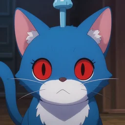 anime visual of a cute cat, with red eyes!!!!, high quality detailed anime, cel shaded, digital art by last exile murata range blue submarine no 6, hd, ambient light