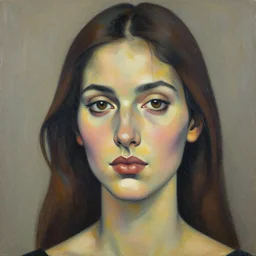 a head portrait of a woman by justin ridler, face in the style of irakli nadar