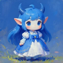 A Cute Kobold wearing a dress. visualartzi, korean, and blue image, Stanley Artgerm Lau, WLOP, Rossdraws, James Jean, Andrei Riabovitchev, Marc Simonetti, Yoshitaka Amano, digital art, trending on Pixiv. trending on ArtStation. A vibrant digital oil painting. A highly detailed fantasy character illustration by Wayne Reynolds and Charles Monet and Gustave Dore and Carl Critchlow and Bram Sels