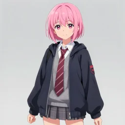 character design of utena tenjou as a college student, short pink hair, tokyo fashion, detailed anime character art, tomboy, concept art, portrait, japanese streetwear, dramatic pose, shoujo manga character design, character art, urban, vibrant, highly detailed, full body, Akihiko Yoshida