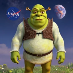 breathtaking photograph of Special Needs Shrek. astrophotography, NASA, 4K, Detailed, HDR