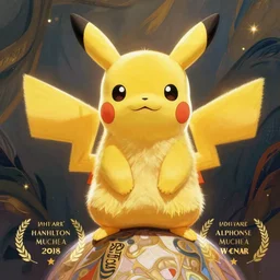 elegant woman dressed up as pikachu, art photo by David Hamilton and Alphonse Mucha