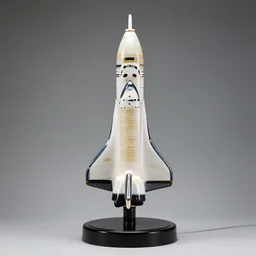blown glass space shuttle sculpture