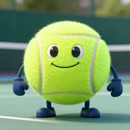 tennis ball monster, tennis ball monster highly detailed, extremely high quality, hd, 4 k, 8 k, professional photographer, 4 0 mp, lifelike, top - rated, award winning, cinematic, realistic, detailed lighting, detailed shadows, sharp, no blur, edited, corrected, trending