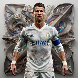 ronaldo nazario. intricate abstract. intricate artwork. by tooth wu, wlop, beeple, dan mumford. octane render, trending on artstation, greg rutkowski very coherent symmetrical artwork. cinematic, hyper realism, high detail, octane render, 8 k, iridescent accents