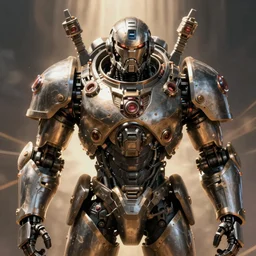 hyper realistic portrait of warhammer android machine symmetric cinematic, chaos marine, artstation, cgsociety, full head, greg rutkowski, james gurney, mignola, craig mullins, brom