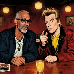 Tom Waits and Iggy Pop in a pub by Carl Barks