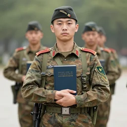 soldiers holding books instead of guns