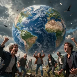 everyone screaming at everyone. the world is in chaos.