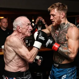 Conor McGregor slapping a frail elderly man inside a bar