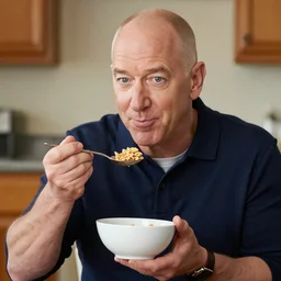 jeff bezos eating a bowl of cereal