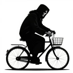 graphic of grim reaper on bicycle