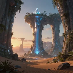 urbex by kengo kuma, studio ghibli wilderness desert apocalyptic at dawn atlantis fantasy cyberpunk crystal forest nature laser tokyo architecture island retrowave, archdaily, wallpaper, highly detailed, trending on artstation.