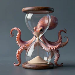 an octopus made out of an hourglass