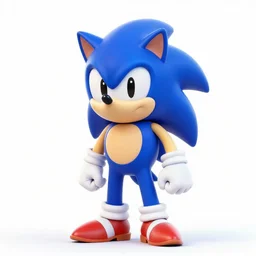 a 3 d render of mario wearing a sonic suit, blue spiky hair