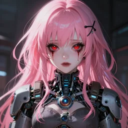 by kyoto animation, very creepy ghost in the shell robot clown girl pink hair, tears from the eyes, wearing cyberpunk intricate streetwear, beautiful, detailed portrait, intricate complexity, ilya kuvshinov, cell shaded, 4 k, concept art, by wlop, ilya kuvshinov, greg rutkowski, sharp focus, volumetric lighting, cinematic lighting