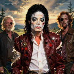 portrait of zombie michael jackson in a scenic environment by jesper ejsing and eddie mendoza