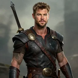 chris hemsworth portrait as a dnd character fantasy art.