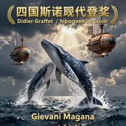 whales jumping over steampunk airships, by Didier Graffet, by Min Guen, by Giovani Magana