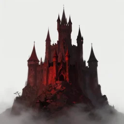 big evil castle - city rock dark shadow elves, dark fantasy, shadows, artstation trending, unreal engine 5, red